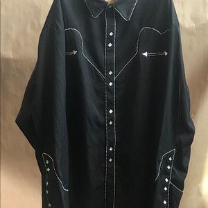 Men’s black Scully 4x size western shirt .